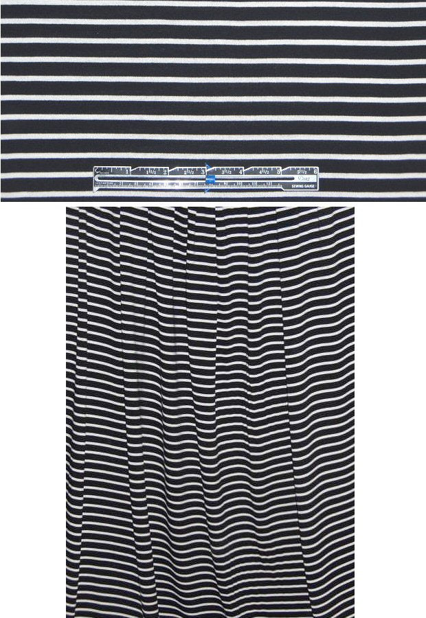 bamboo visc/cotton jersey - b/w stripe 2.25 yds