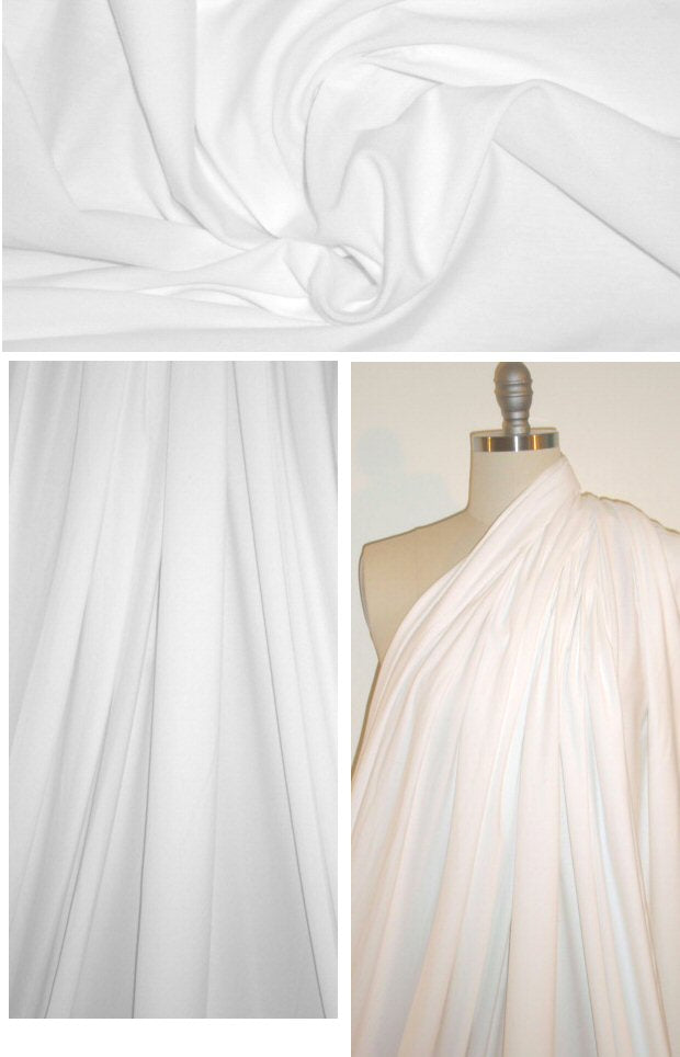 organic cotton/spandex knit - white
