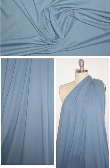 organic cotton/spandex knit - dusty blue