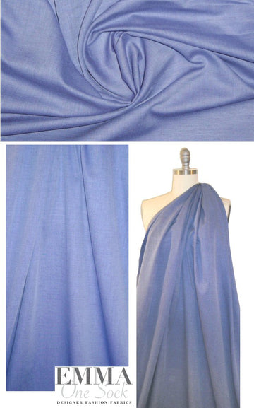organic cotton dobby voile woven - denim blue