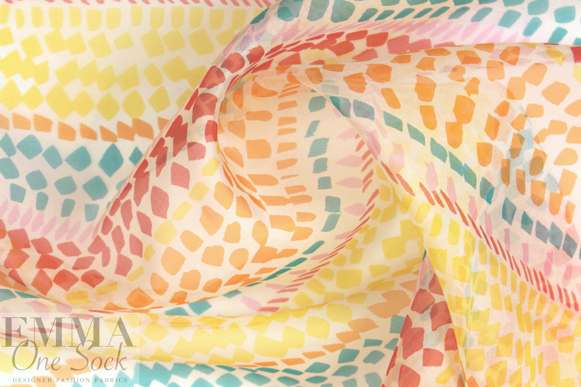 Italian silk organza - graphic dotty stripe