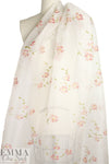 CA designer hand painted flower silk organza 1.625 yd