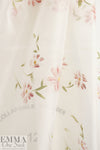 CA designer hand painted flower silk organza 1.625 yd