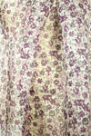 NY designer silk organza - plum flowers 1.75 yd