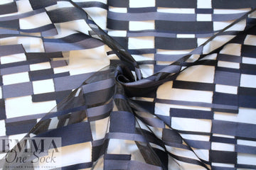 Mi11y Italian navy clipped jacquard organza .75 yds