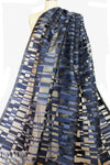 Mi11y Italian navy clipped jacquard organza