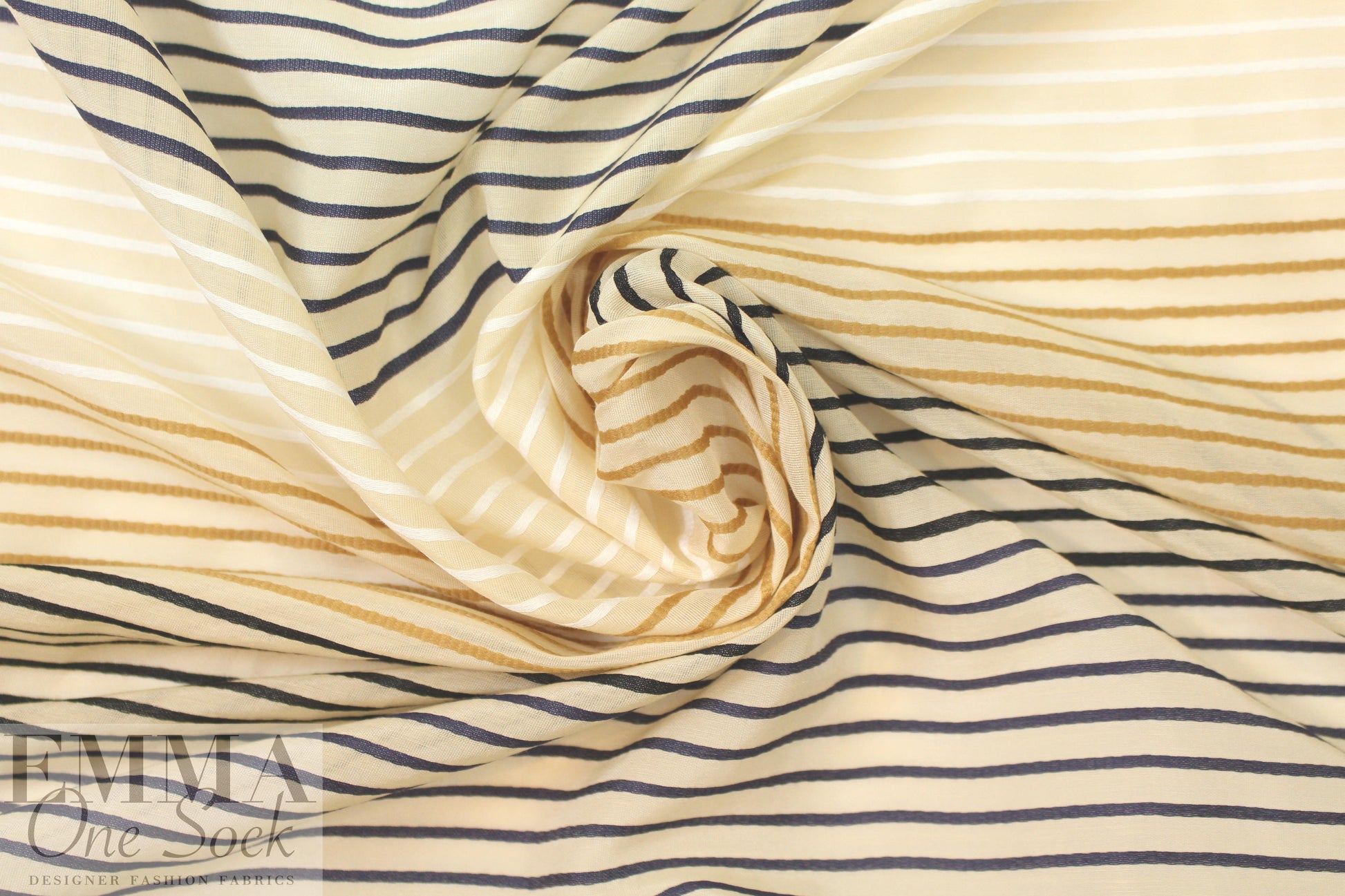 Italian visc/silk/cotton yarn-dye striped voile