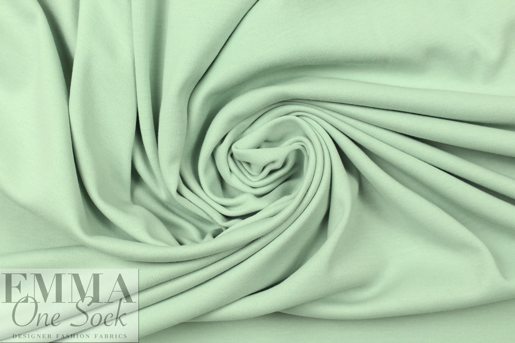 organic cotton interlock, Oeko-Tex certified - pale, dusty sage 1.75 yd