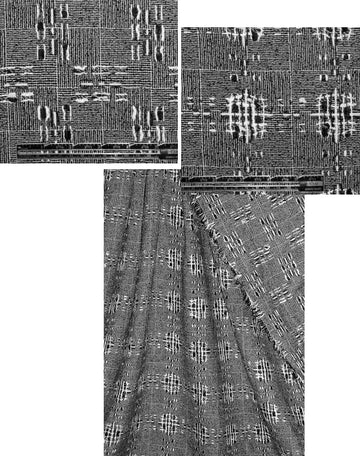 0scar black/white/marine fancy weave suiting 1 yard