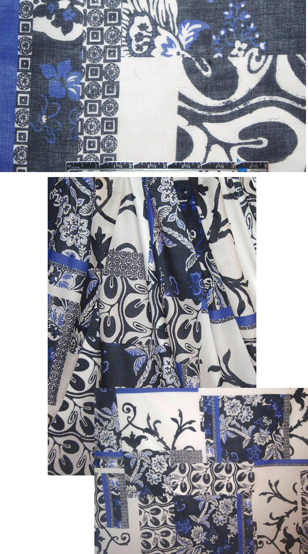 0scar indigo bandana montage cotton/silk voile