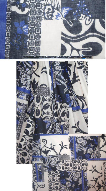 0scar indigo bandana montage cotton/silk voile