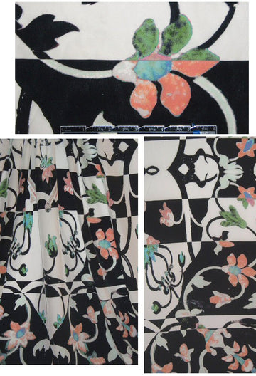 0scar 'art deco' flower design panel print silk CDC