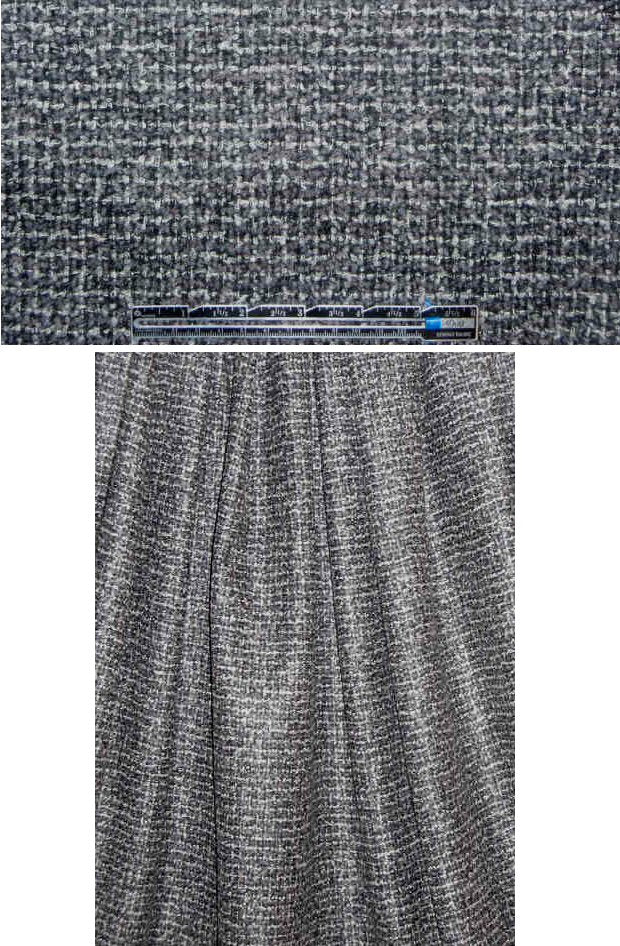 0scar wool tweed/boucle' suiting - blk/gray 1 yard