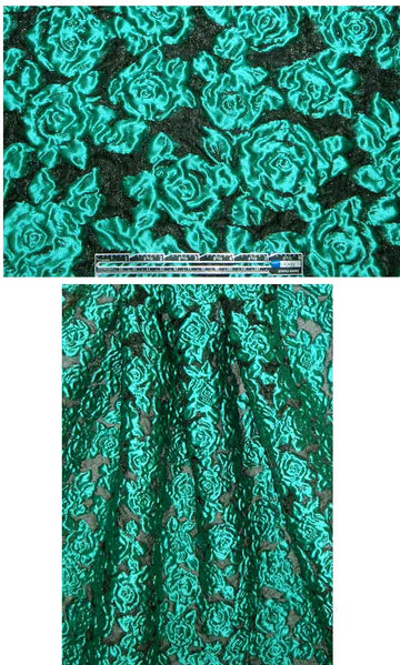 0scar jade/black rose silk cloque'