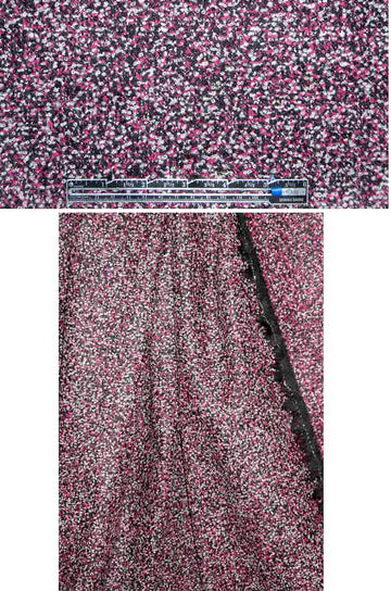 0scar wool tweed/boucle' suiting - black/pink 1.5 yds