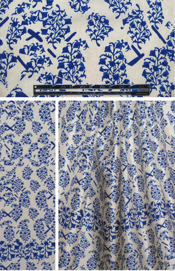 0scar chinese porcelain print silk twill .75 yds