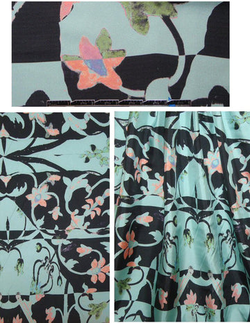 0scar 'deco' flower design panel print silk CDC 1.33 yds