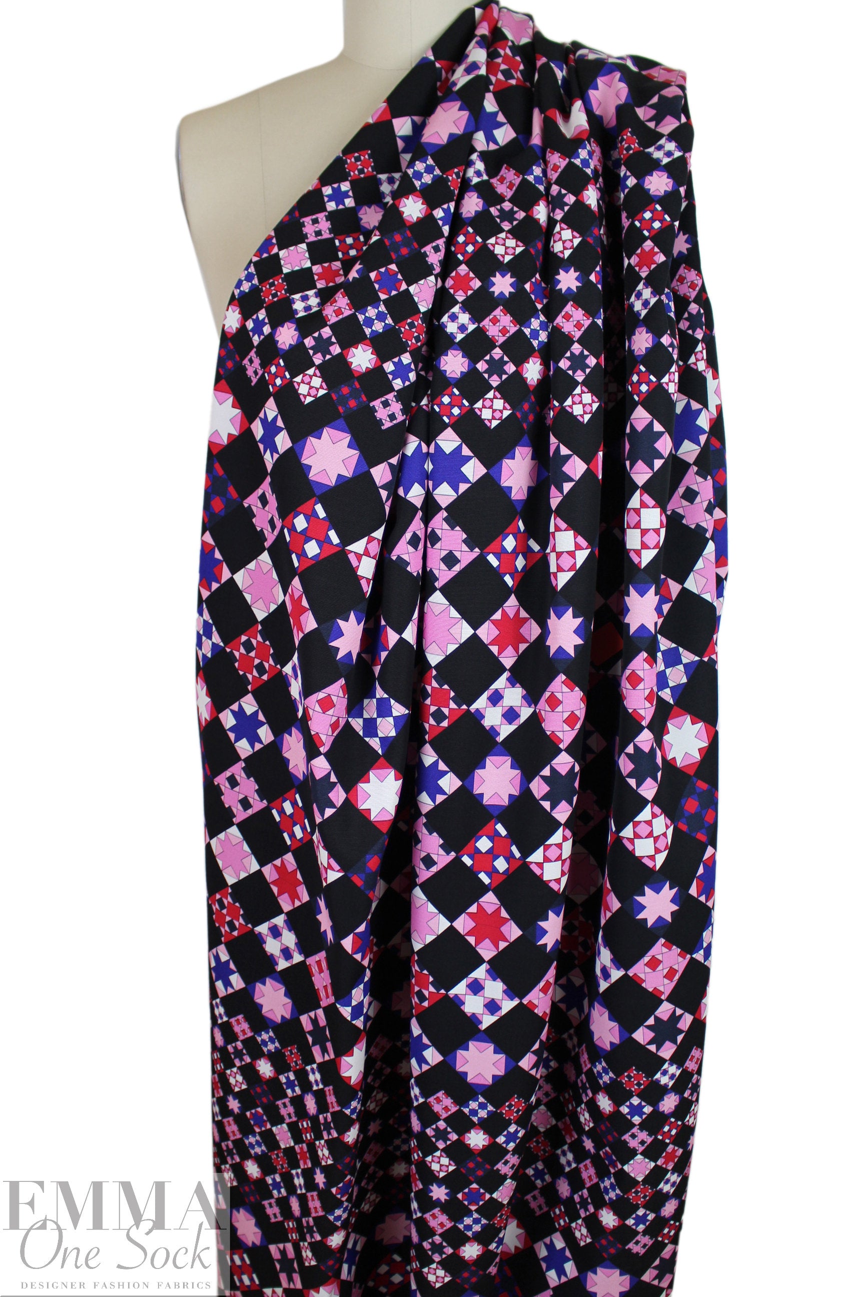 Pucci Italian haute couture micro-ottoman - quilt motif 2 yds