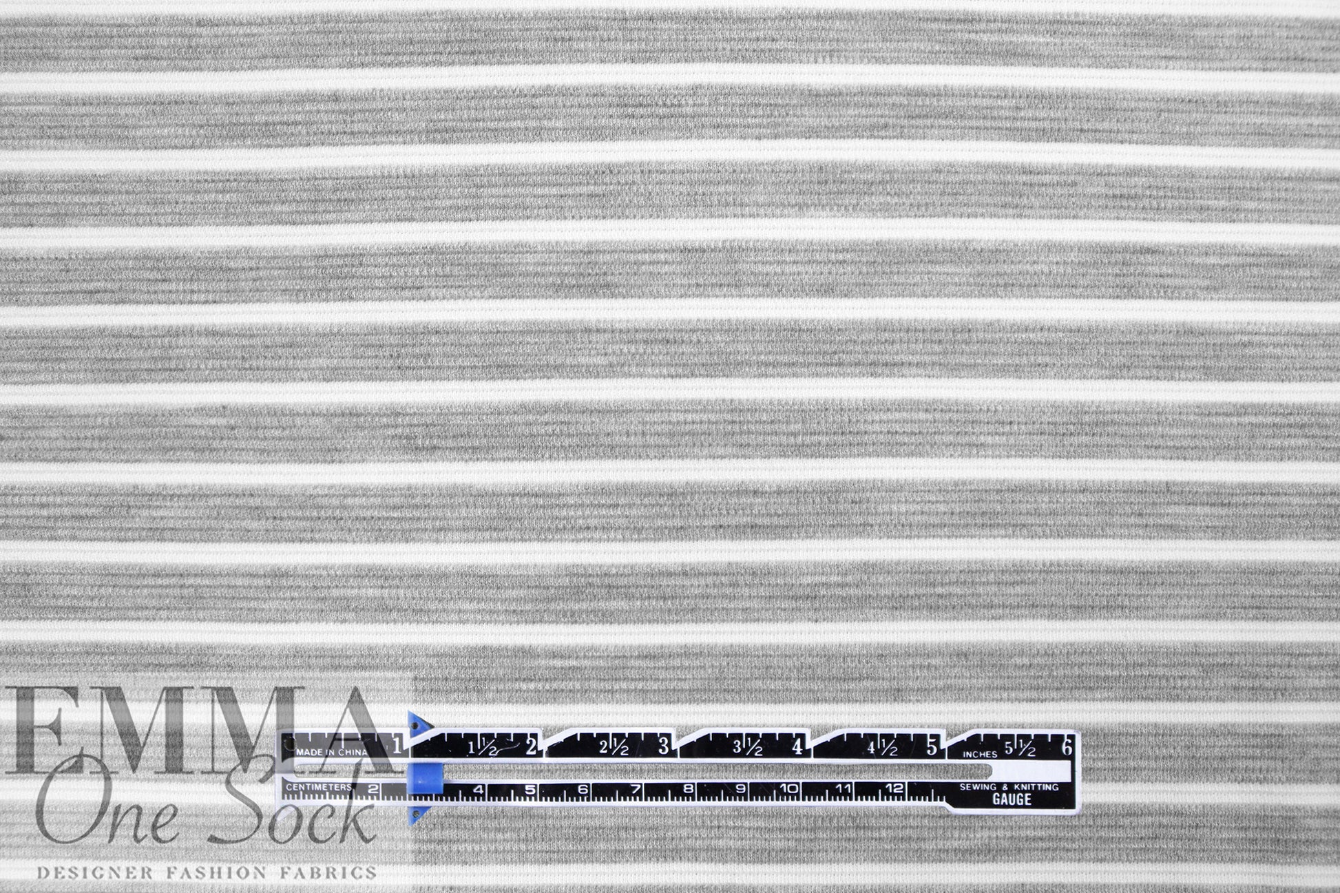 mini ottoman rayon blend knit - heather gray/white 2.25 yd