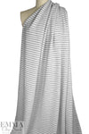 mini ottoman rayon blend knit - heather gray/white 1.5 yd