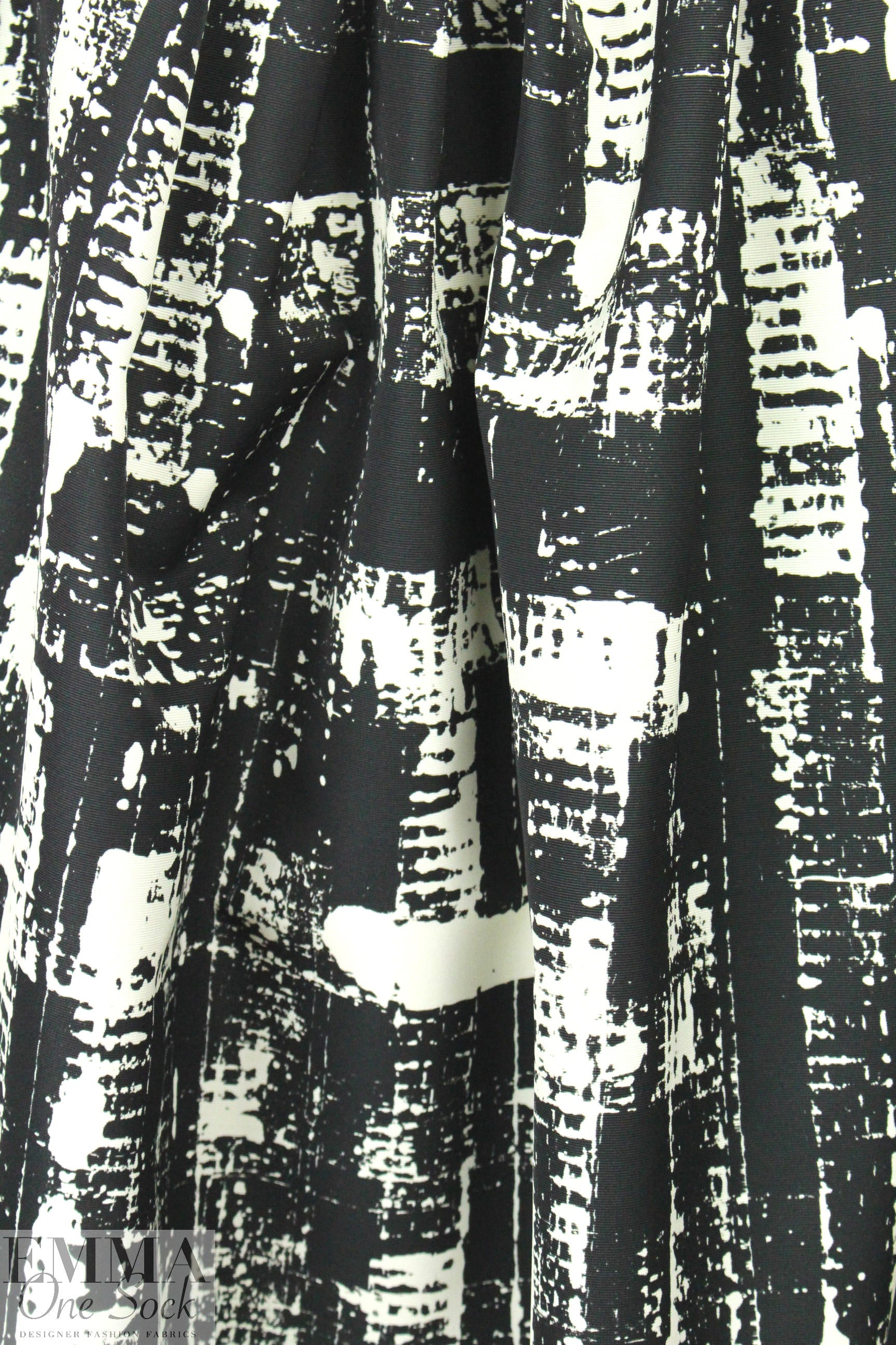 Carmen Marc Va1vo black cream edgy ottoman 3 yds