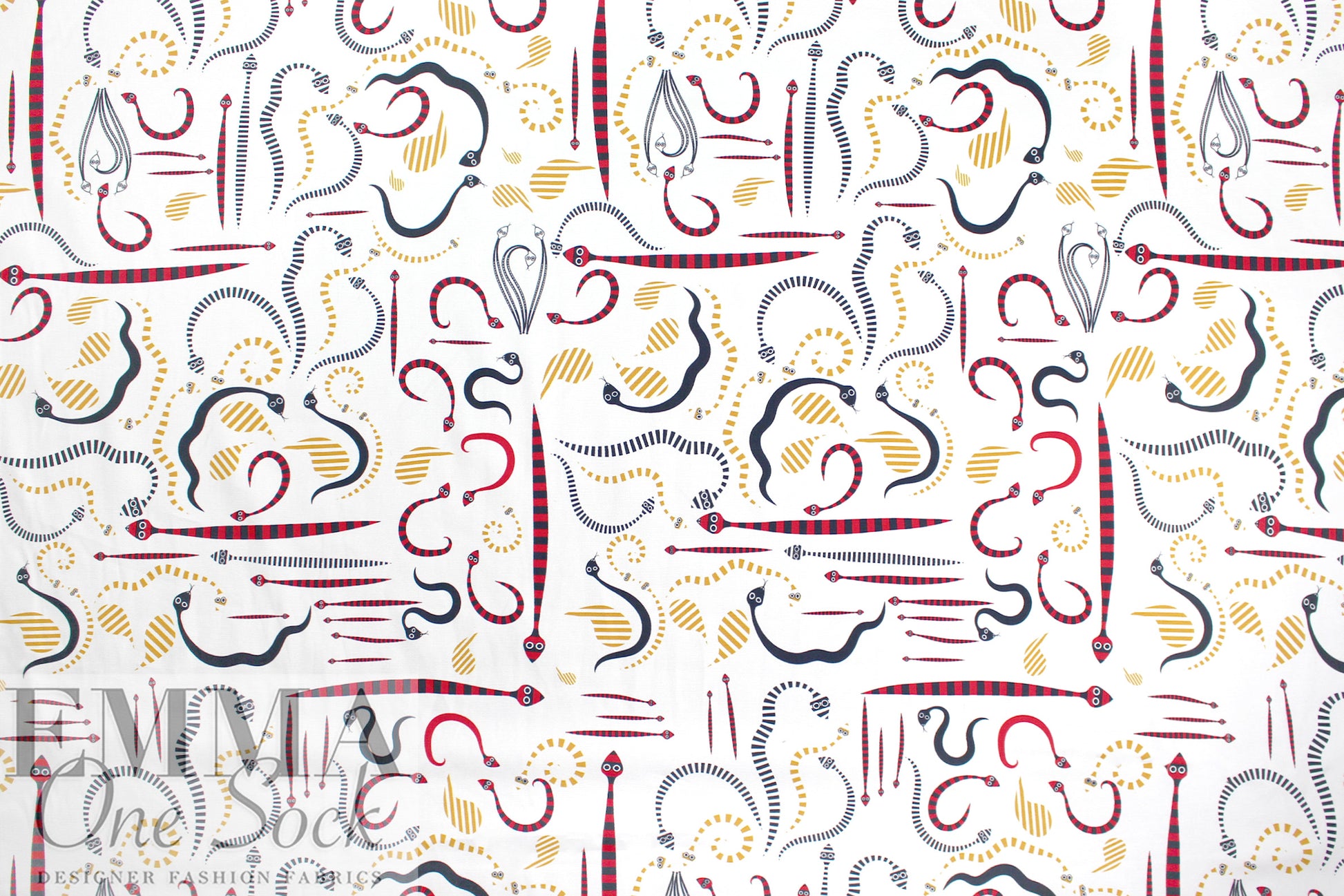 Ste11a McCartney stylized reptiles cotton ottoman .5 yds