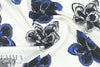 Mi11y blue/black stylized flowers cotton faille