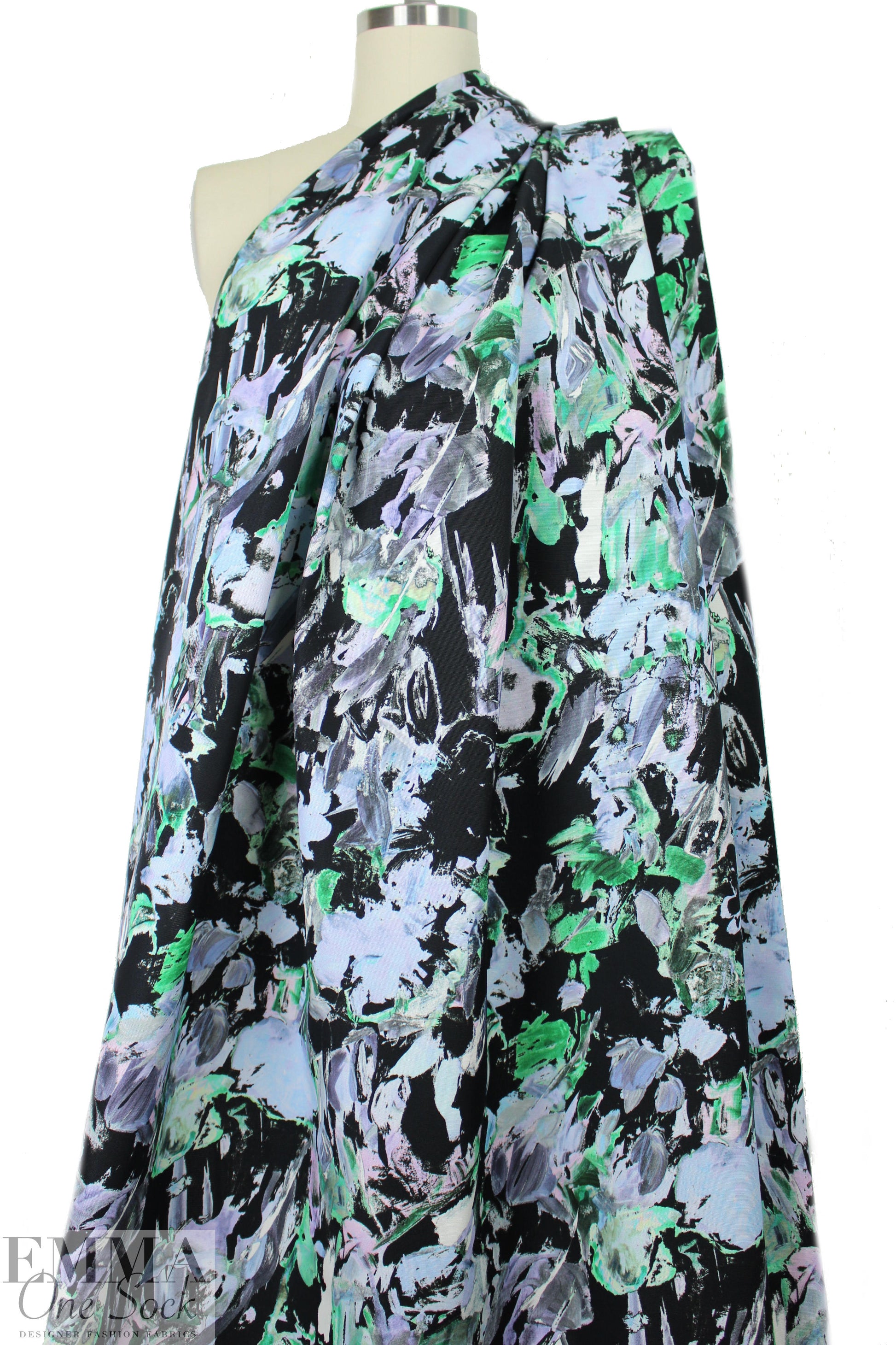 Mi11y painterly abstract cotton/visc. faille