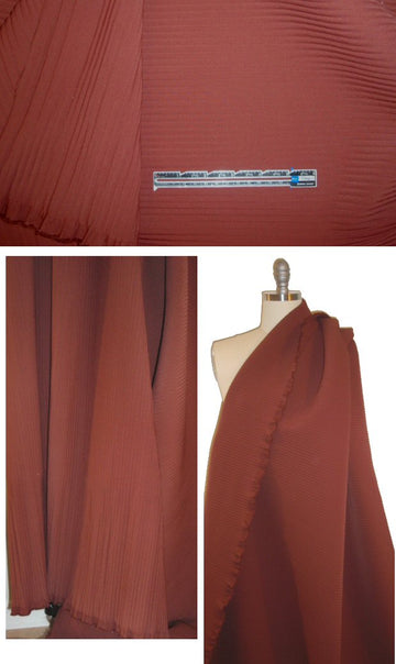 NY designer ottoman stretch rib quilted jacketwear - rust 1.33 yds