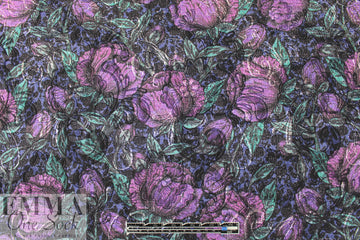 French floral over-printed stretch brocade