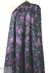 French floral over-printed stretch brocade .875 yds