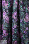French floral over-printed stretch brocade .875 yds