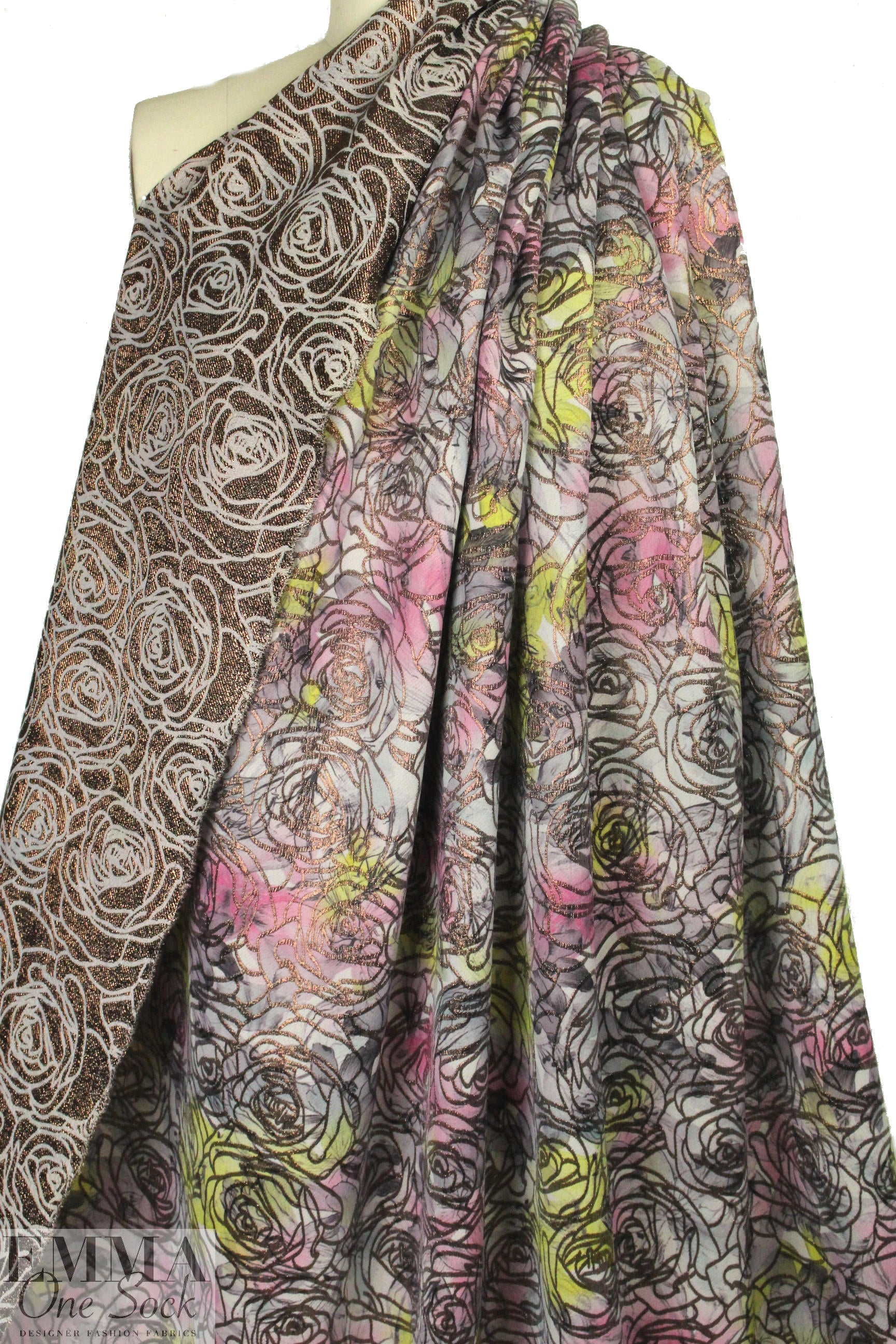 Carmen Marc Va1vo metallic stretch jacquard