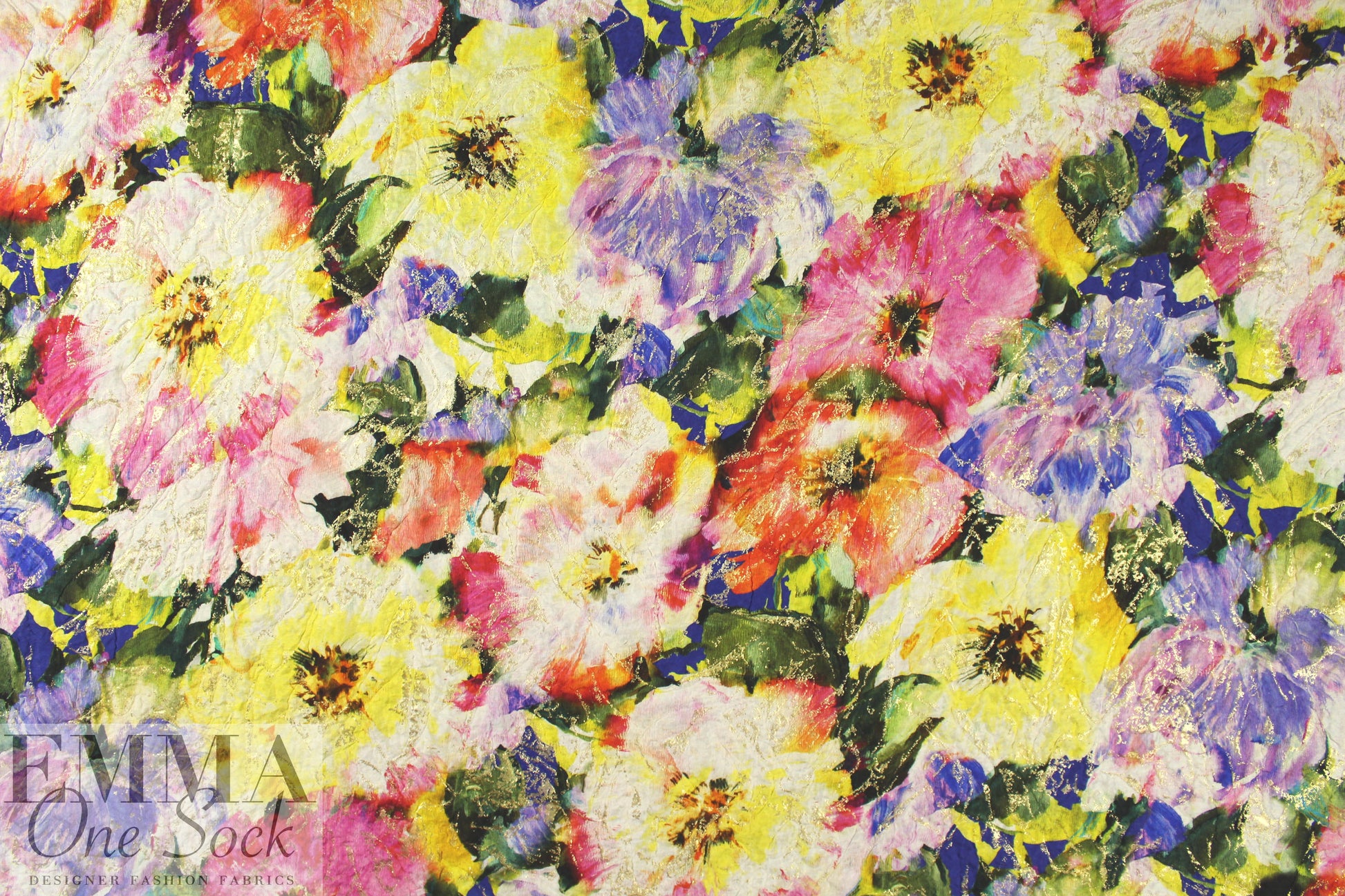 Monique Lhui11er silk/met overprinted floral cloque'