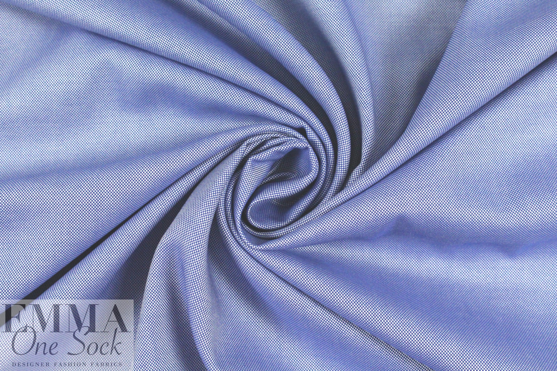 oxford cloth cotton shirting - chambray blue 1.375 yds