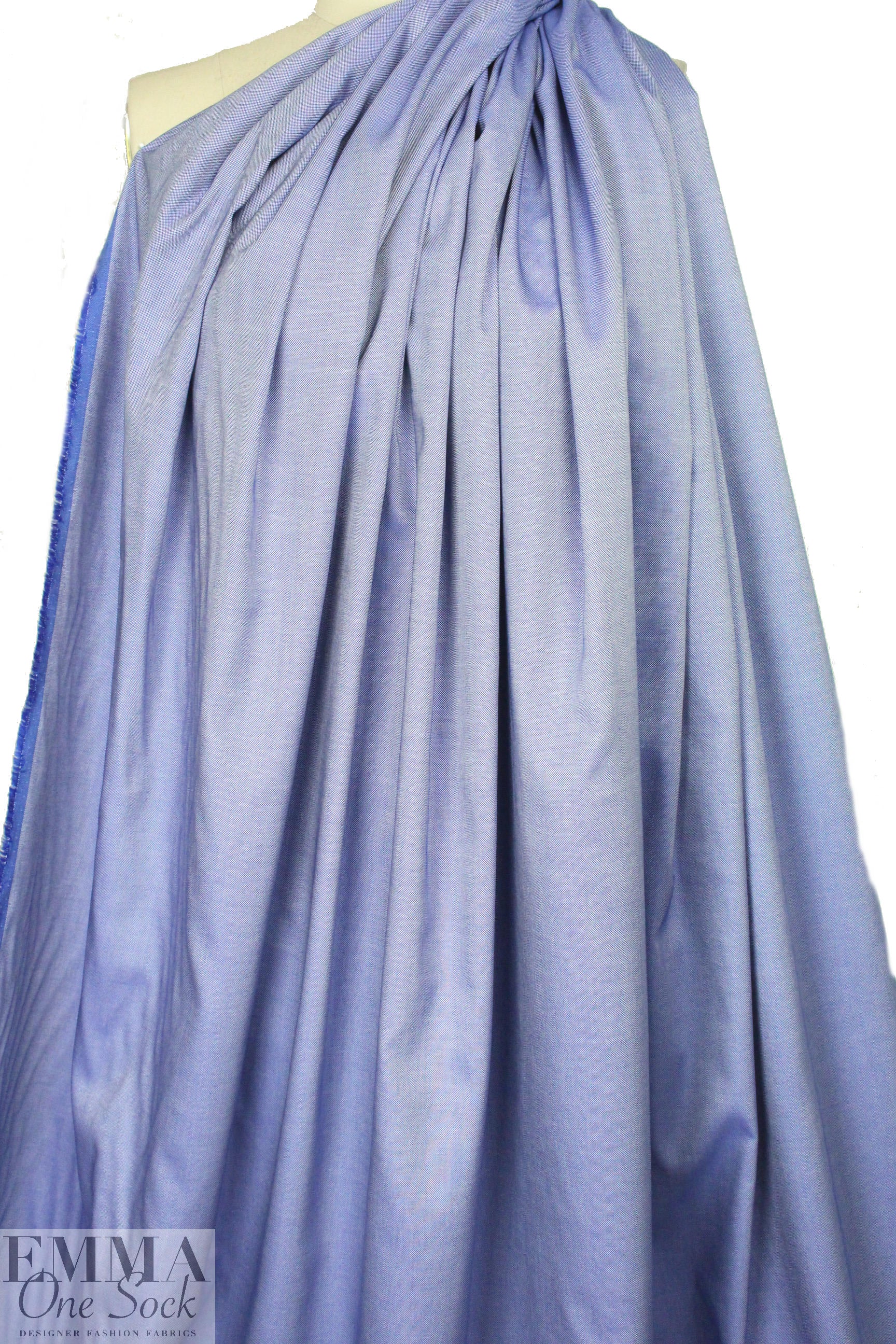 oxford cloth cotton shirting - chambray blue