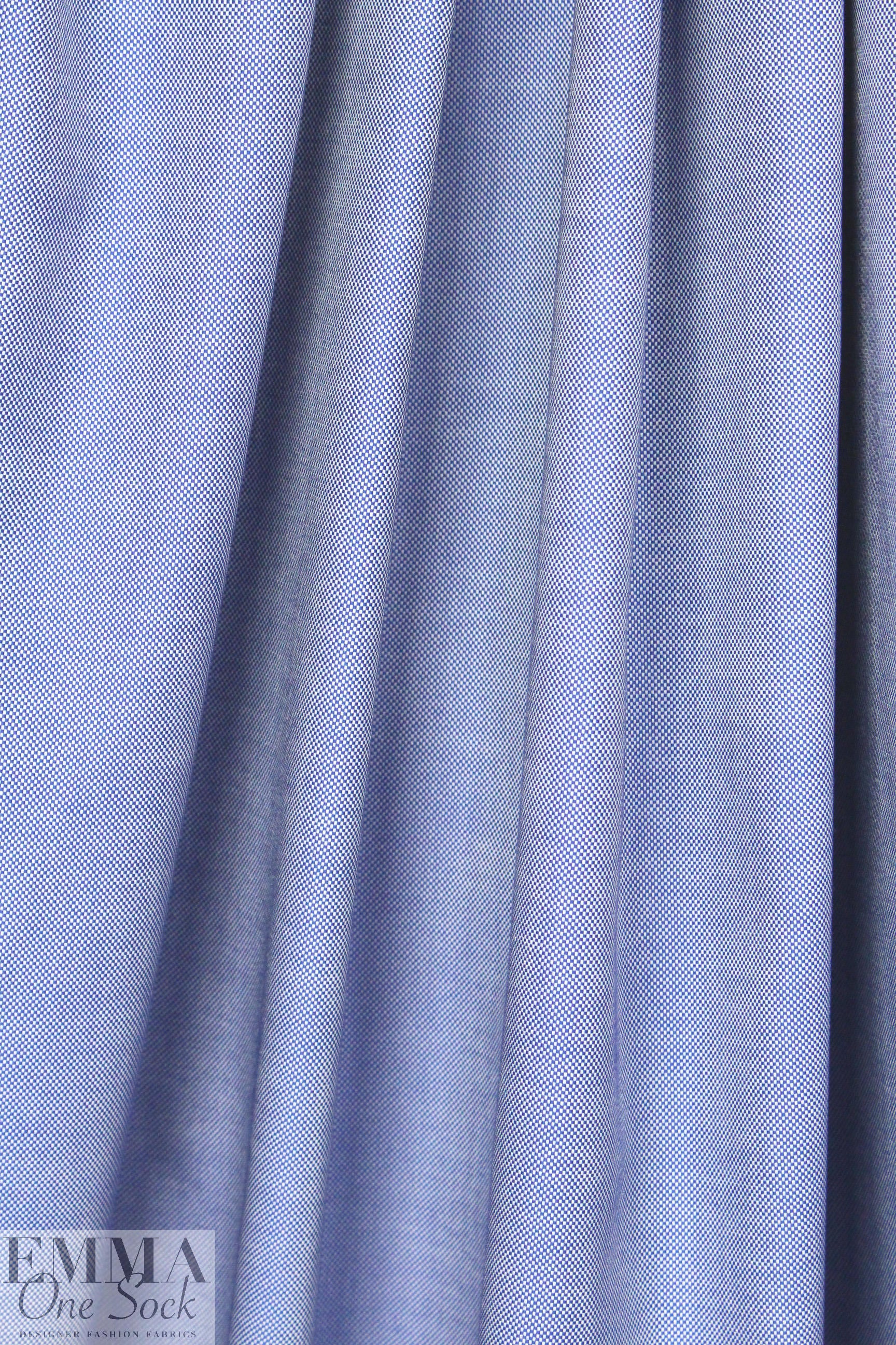 oxford cloth cotton shirting - chambray blue 2 yds