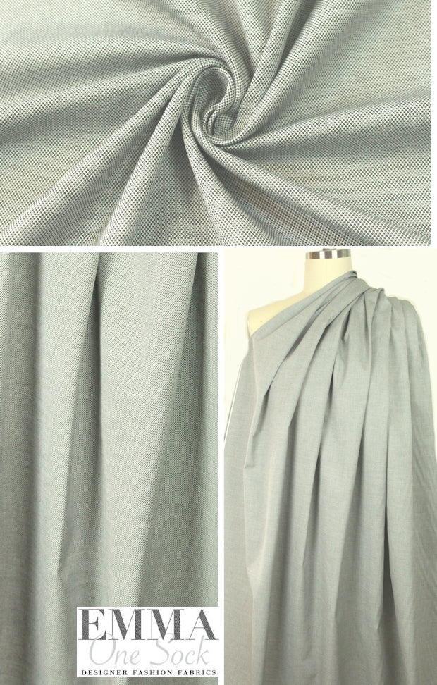 Oxford cloth cotton shirting - pine/white 1 yard