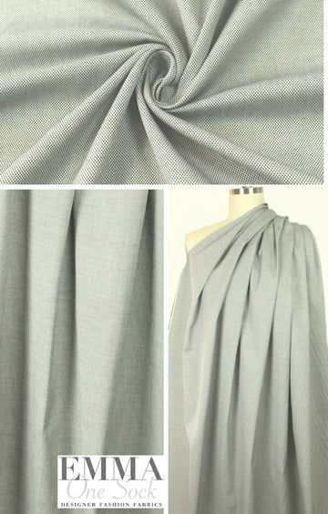 Oxford cloth cotton shirting - pine/white 1 yard