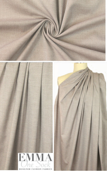 Oxford cloth cotton shirting - sienna/white 2.33 yds
