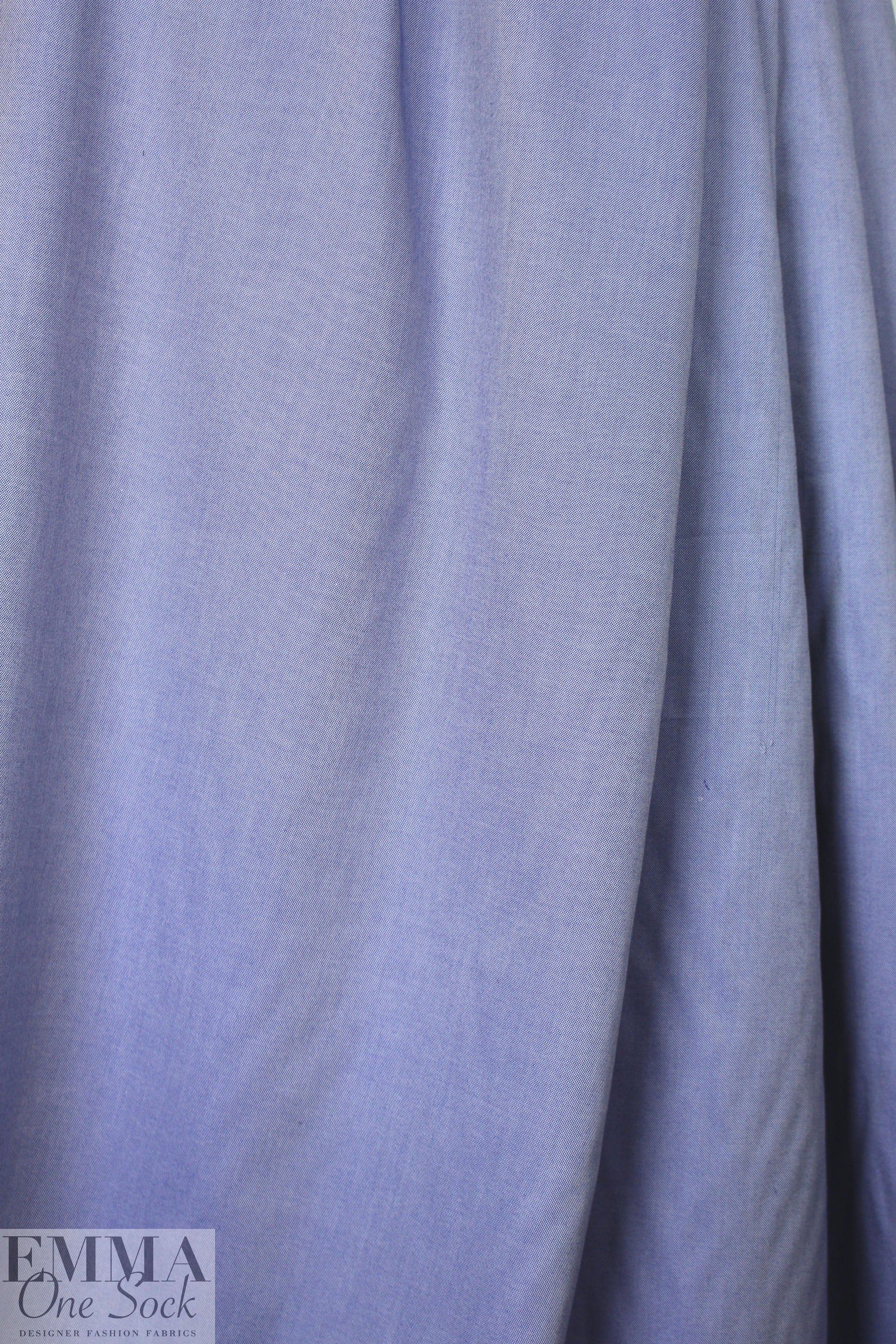 NY designer oxford cloth cotton shirting - chambray blue 1.75 yd