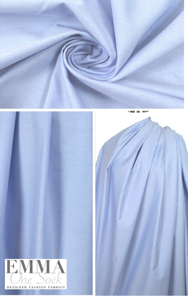oxford classic cotton shirting - light blue