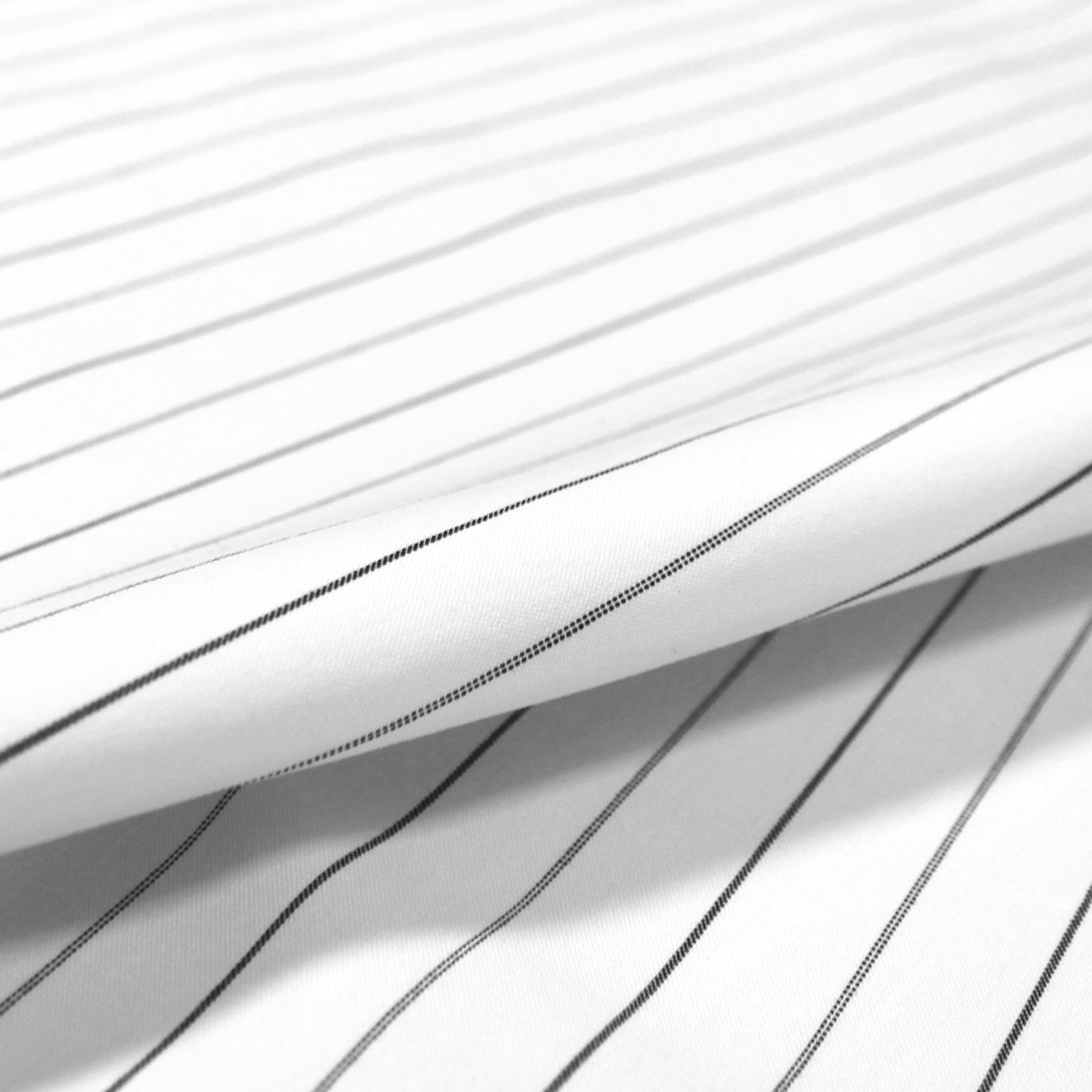 Italian vertical stripe cotton oxford cloth - black/white