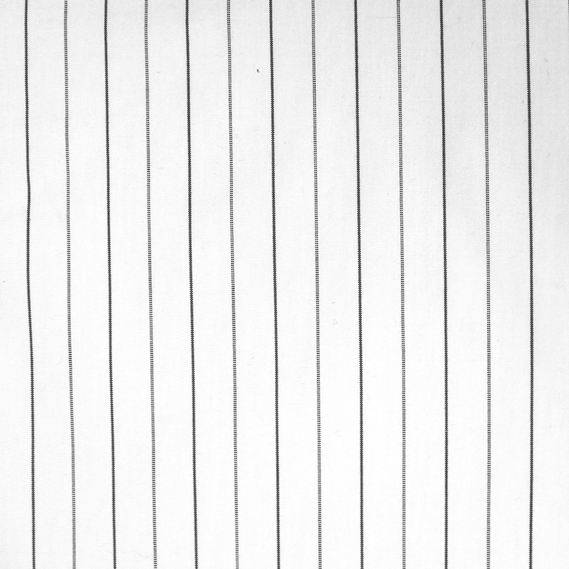 Italian vertical stripe cotton oxford cloth - black/white