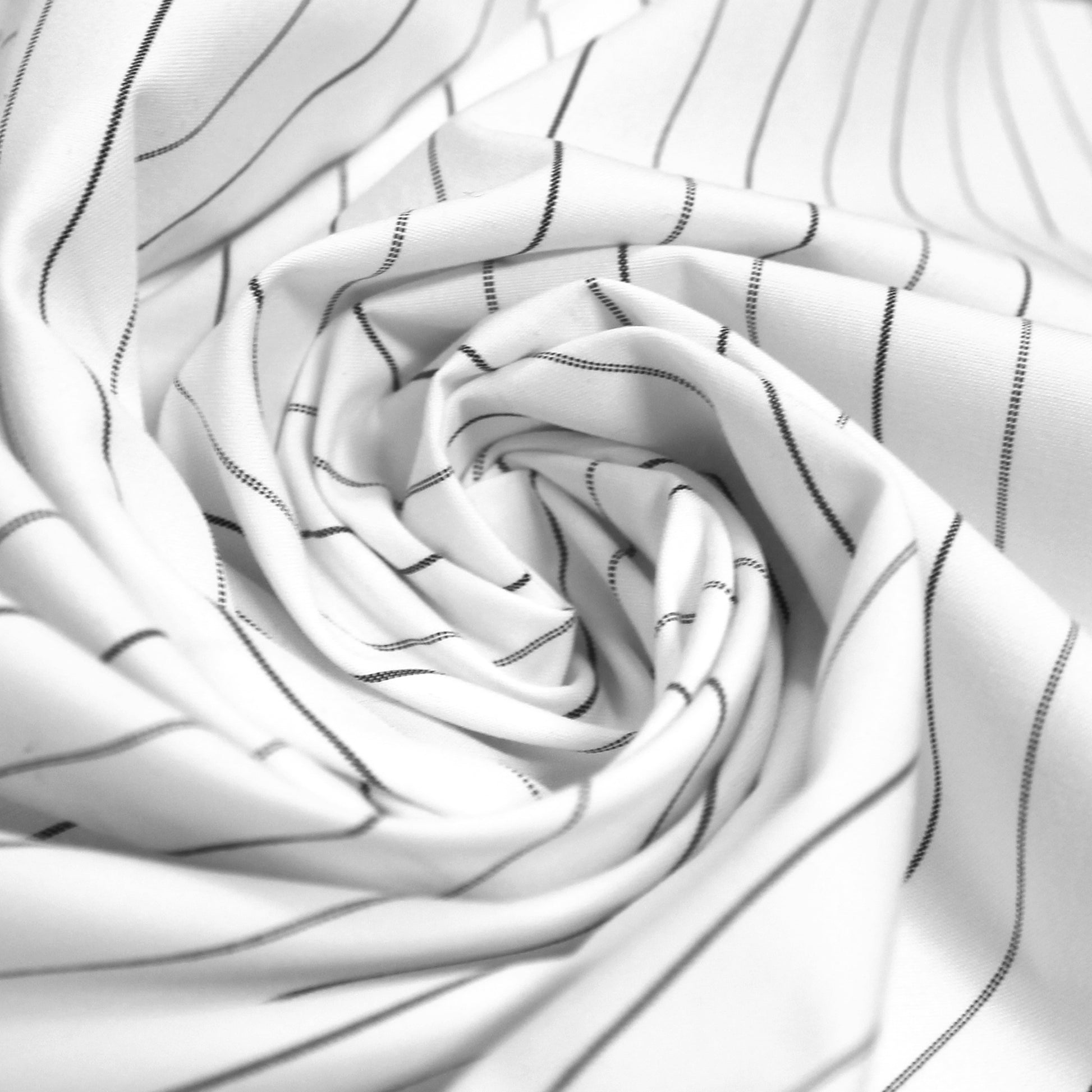 Italian vertical stripe cotton oxford cloth - black/white