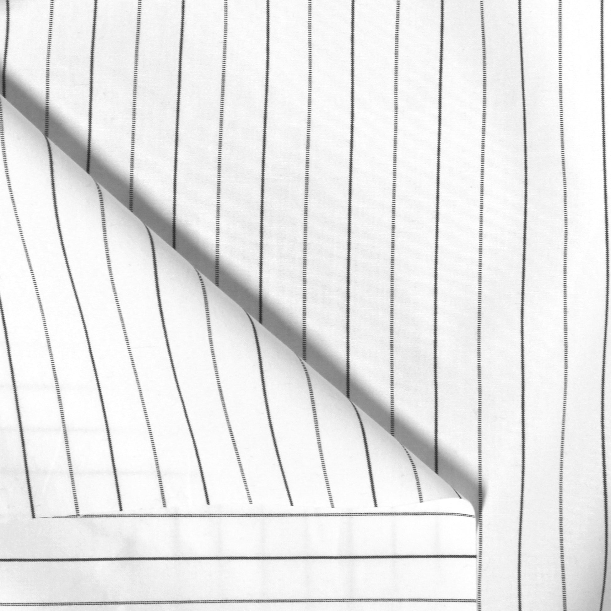 Italian vertical stripe cotton oxford cloth - black/white