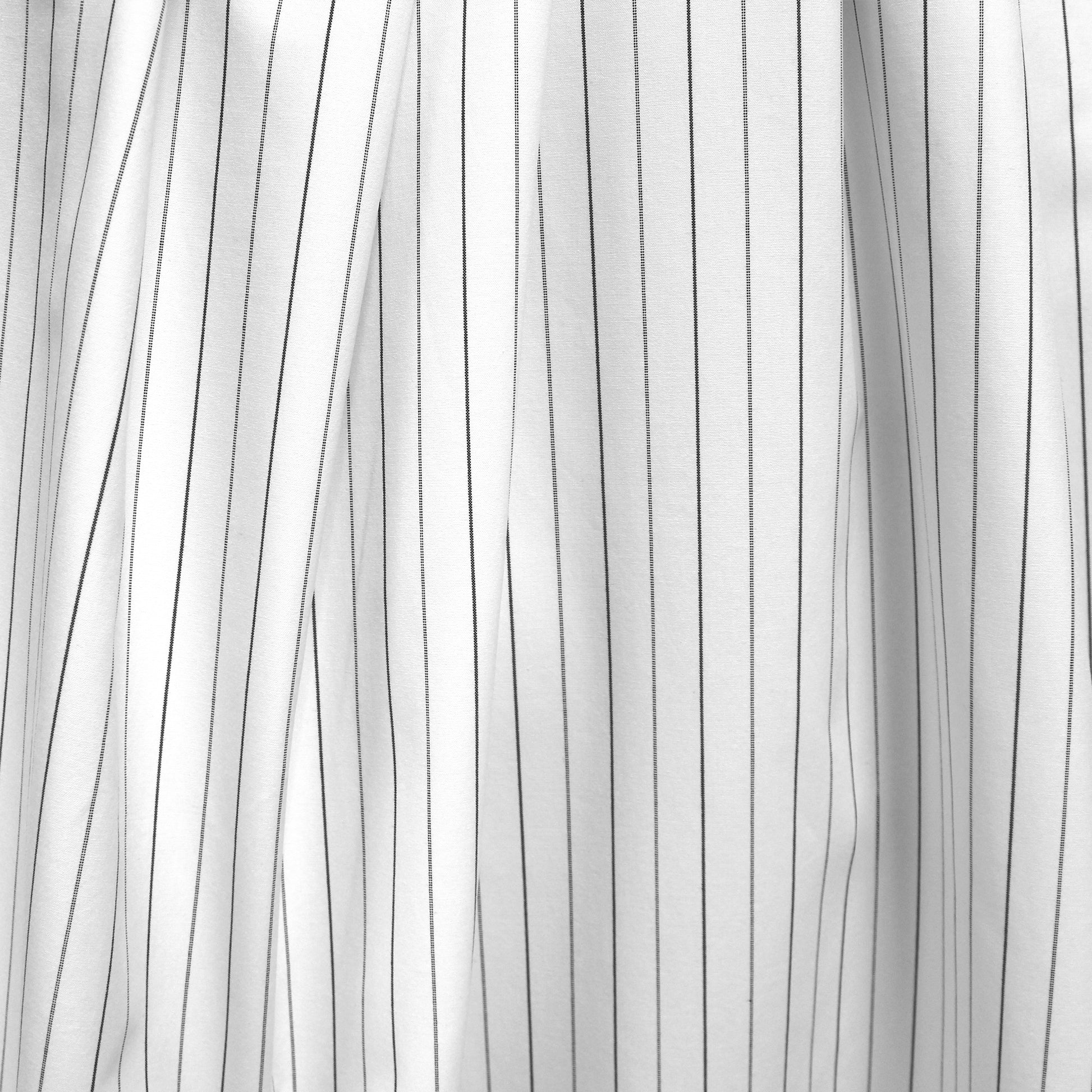 Italian vertical stripe cotton oxford cloth - black/white