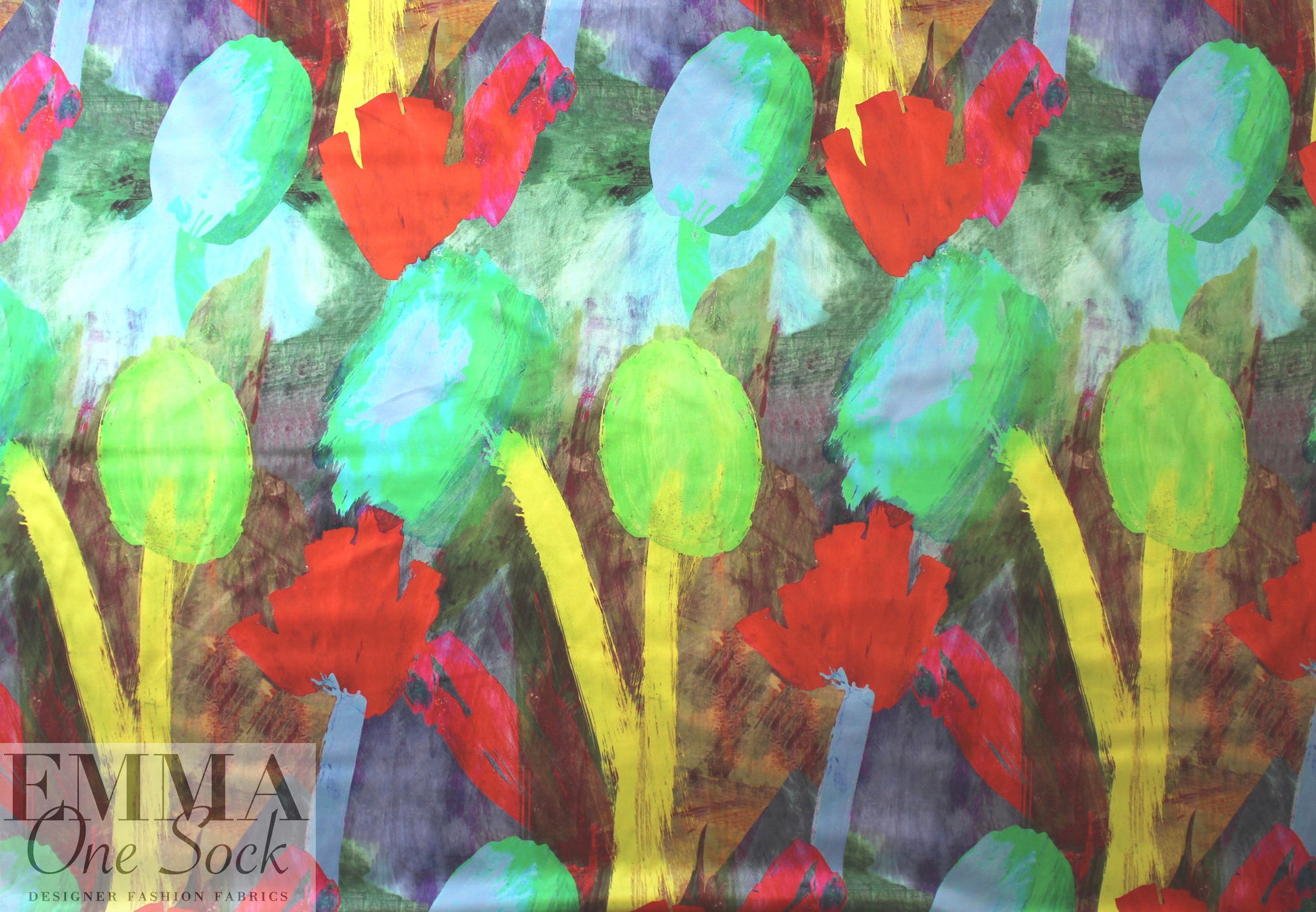 Mi11y painterly tulip abstract cotton sateen 1 yard