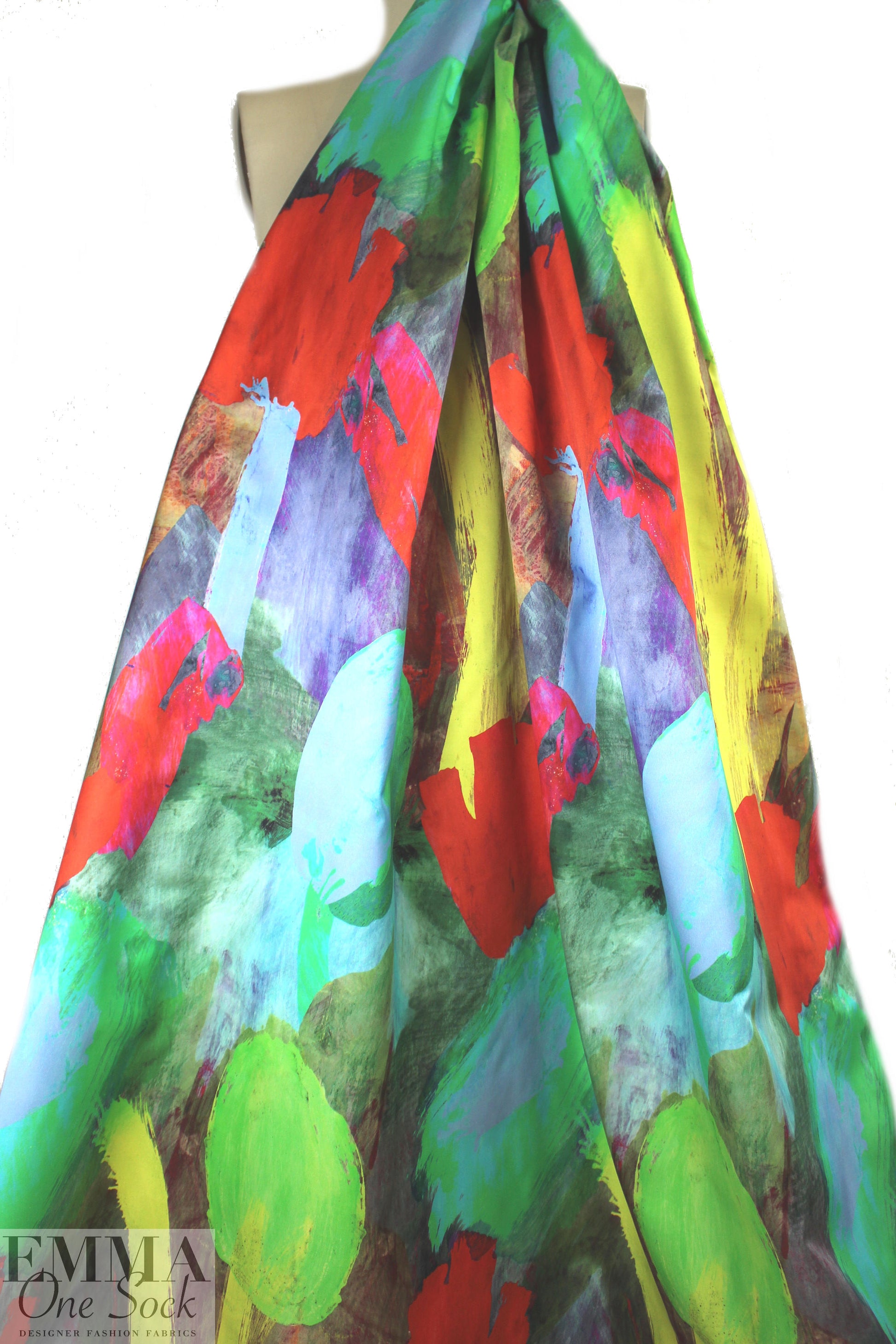 Mi11y painterly tulip abstract cotton sateen 1.5 yd