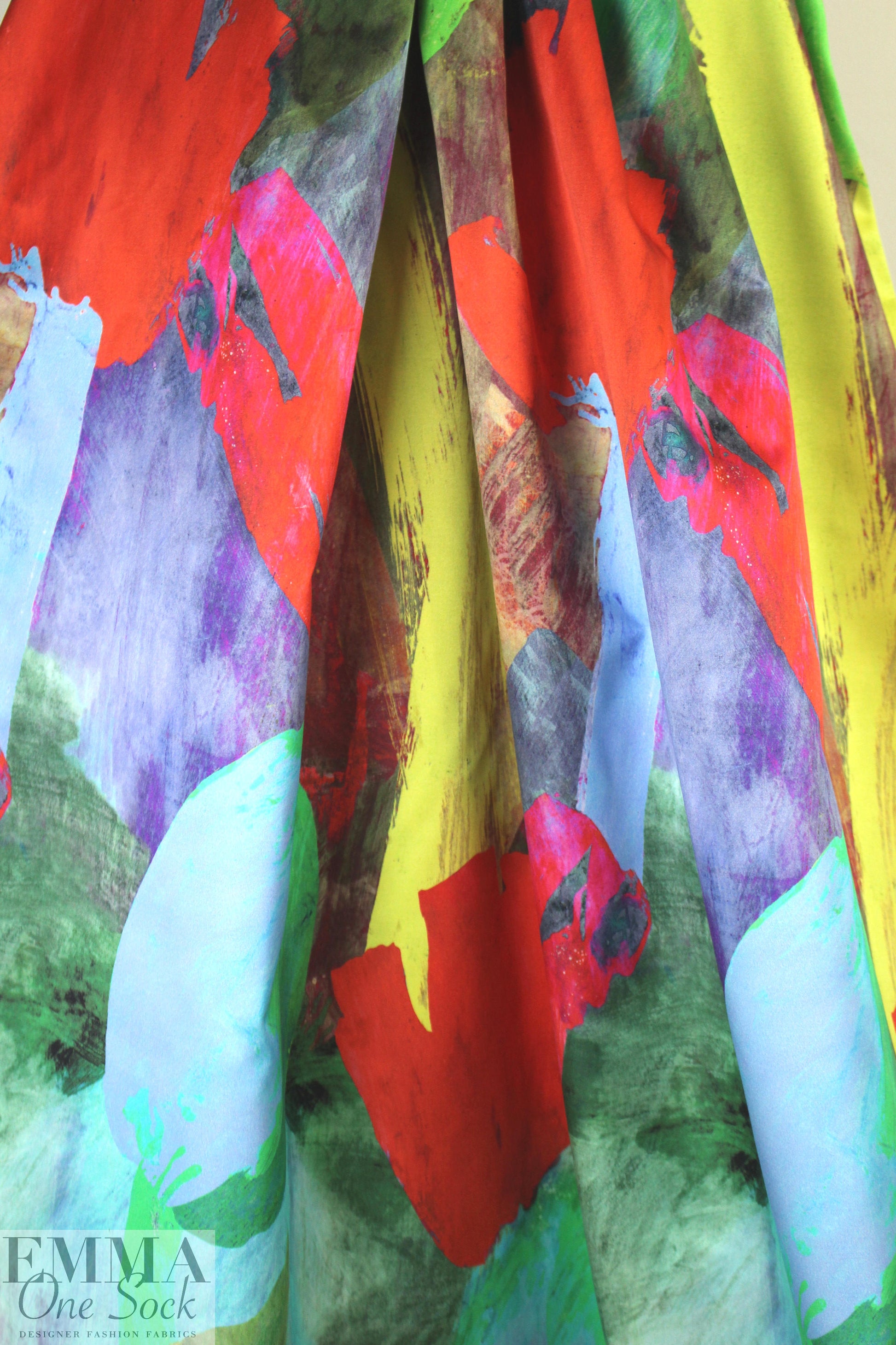 Mi11y painterly tulip abstract cotton sateen 1 yard